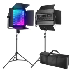 Kit 2 Luci Video LED Neewer 1200RGB 60W V4 per Fotografia e Streaming