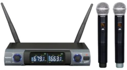 Kit microfoni Karma Set 8302 doppio palmare UHF Black e Grey