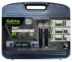 Kit microfoni Karma Set 8302PL palmare e con archetto Black e Grey