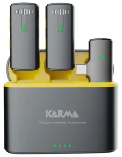 Kit microfoni Karma 32171 VLOGGER Plus Black e Yellow