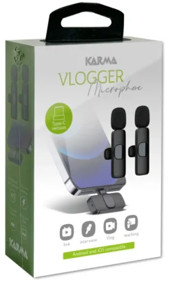 Kit microfoni Karma 34599 VLOG 2TC Black
