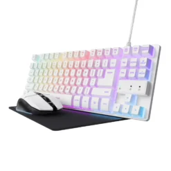 Kit tastiera, mouse e tappetino Trust GXT 794W gaming 3-in-1 bianco