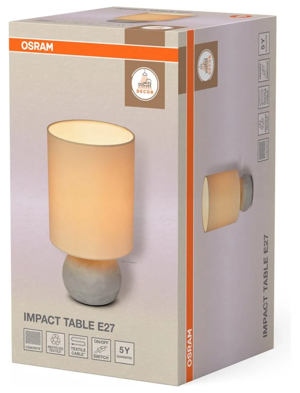 Lampada tavolo Osram DECOR IMPACT TABLE Beige and Grey