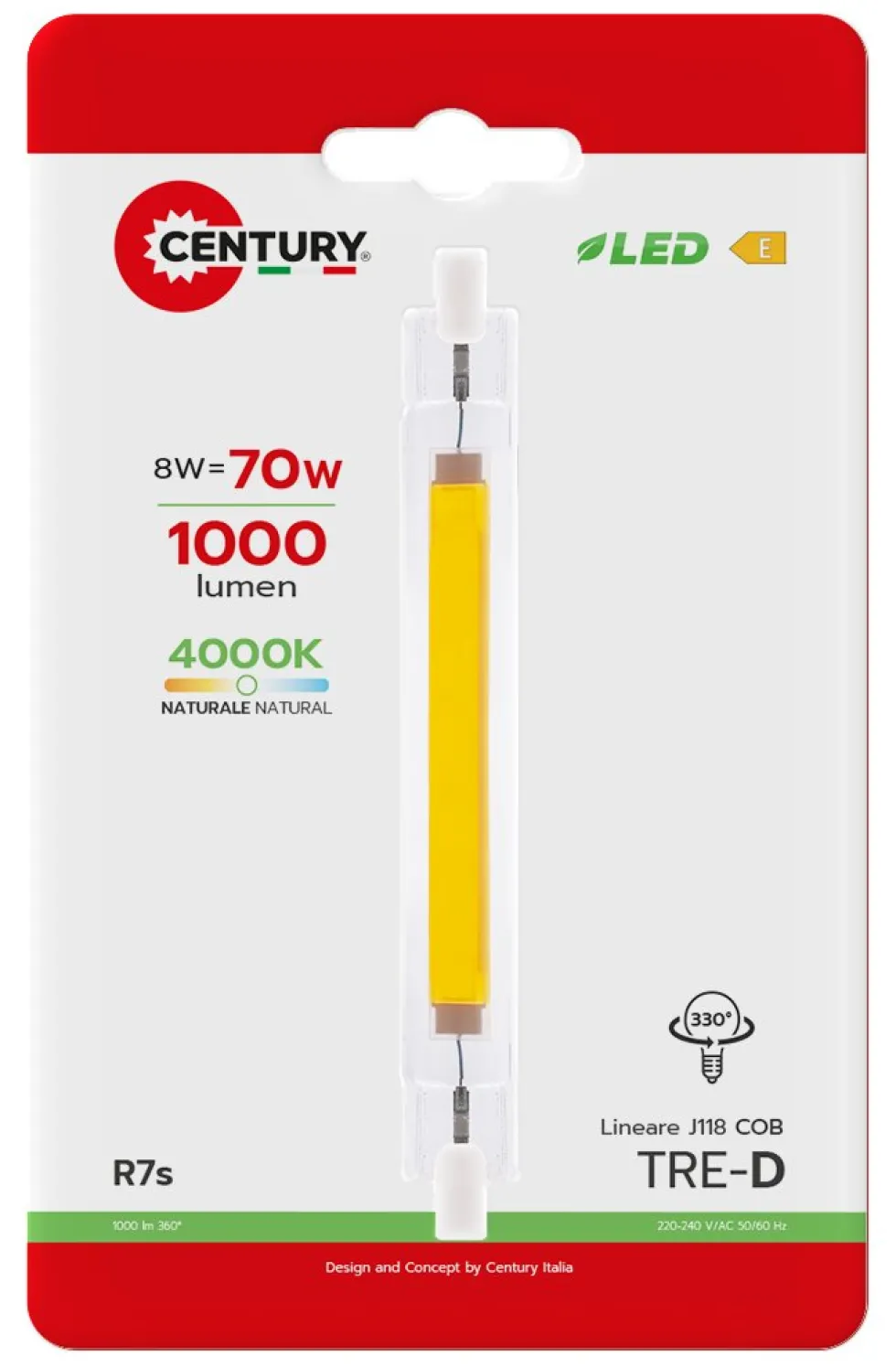 Lampadina led Century Italia TRCOB 0811840BL TRE D COB