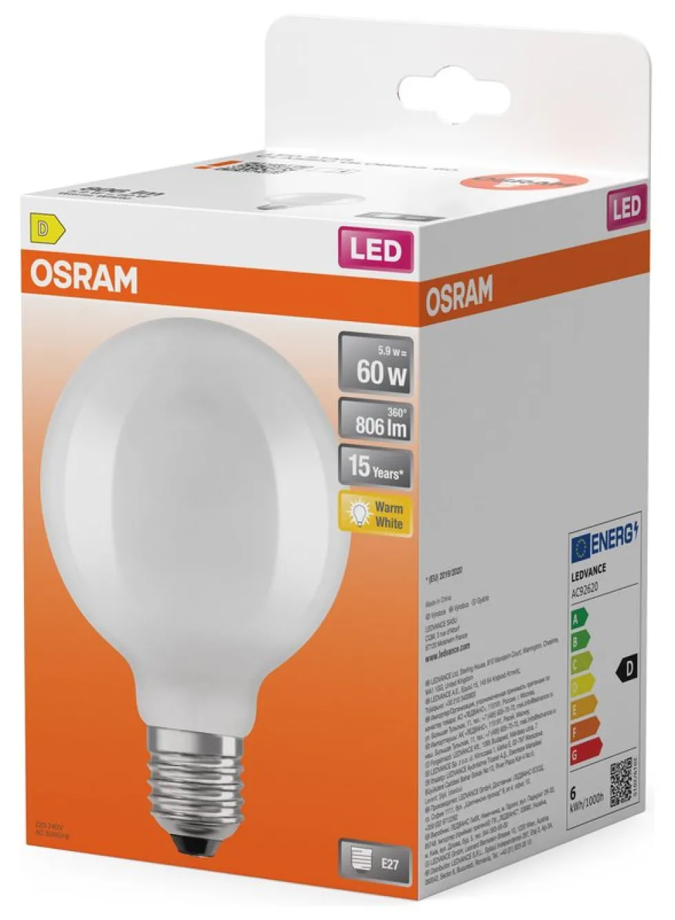 Lampadina led Osram LED RETROFIT CLASSIC GLOBE95
