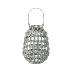 Lanterna con maniglia in rattan sintetico a LED solare senza fili per esterni. 6/8 ore di autonomia. Tempo di ricarica di 8 ore. Ø 26 x h 35 cm - Illumina