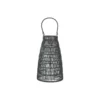 Lanterna con maniglia in rattan sintetico con vaso portacandela in glass. Ø 20 x h 34 cm - Illumina