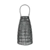 Lanterna con maniglia in rattan sintetico con vaso portacandela in glass. Ø 23 x h 42 cm - Illumina