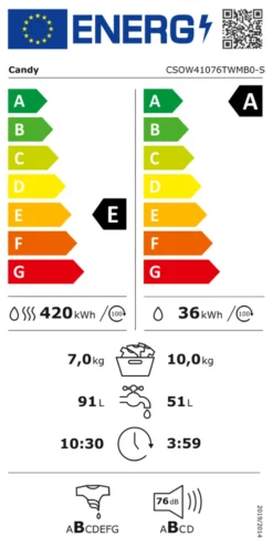 Lavasciuga Candy 31020604 SMART PRO CSOW41076TWMB0 S White
