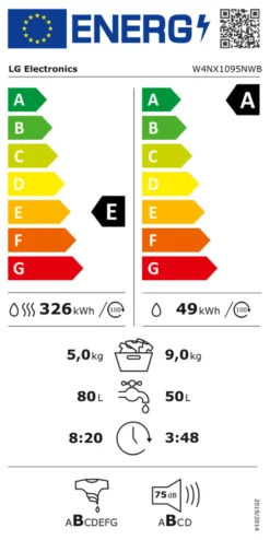 Lavasciuga Lg SERIE X1 W4NX1095NWB 6 Motion White
