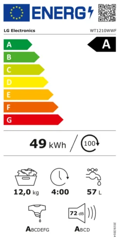 Lavasciuga Lg WASHTOWER WT1210WWF AI DD White e Black