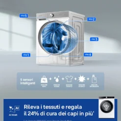Lavasciuga Samsung WW90DG6G94LKU3 slim 9kg 1400 giri classe A AI Control