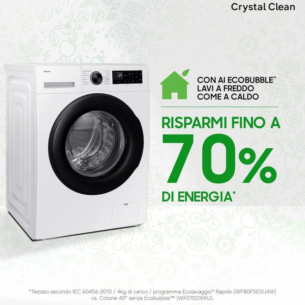 Lavasciuga Samsung WW10FG5U34AEET 10kg 1400 giri Vapore WiFi