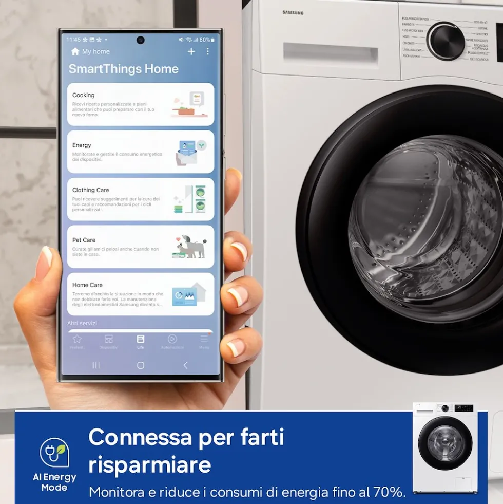 Lavasciuga Samsung WW10FG5U34AEET 10kg 1400 giri Vapore WiFi