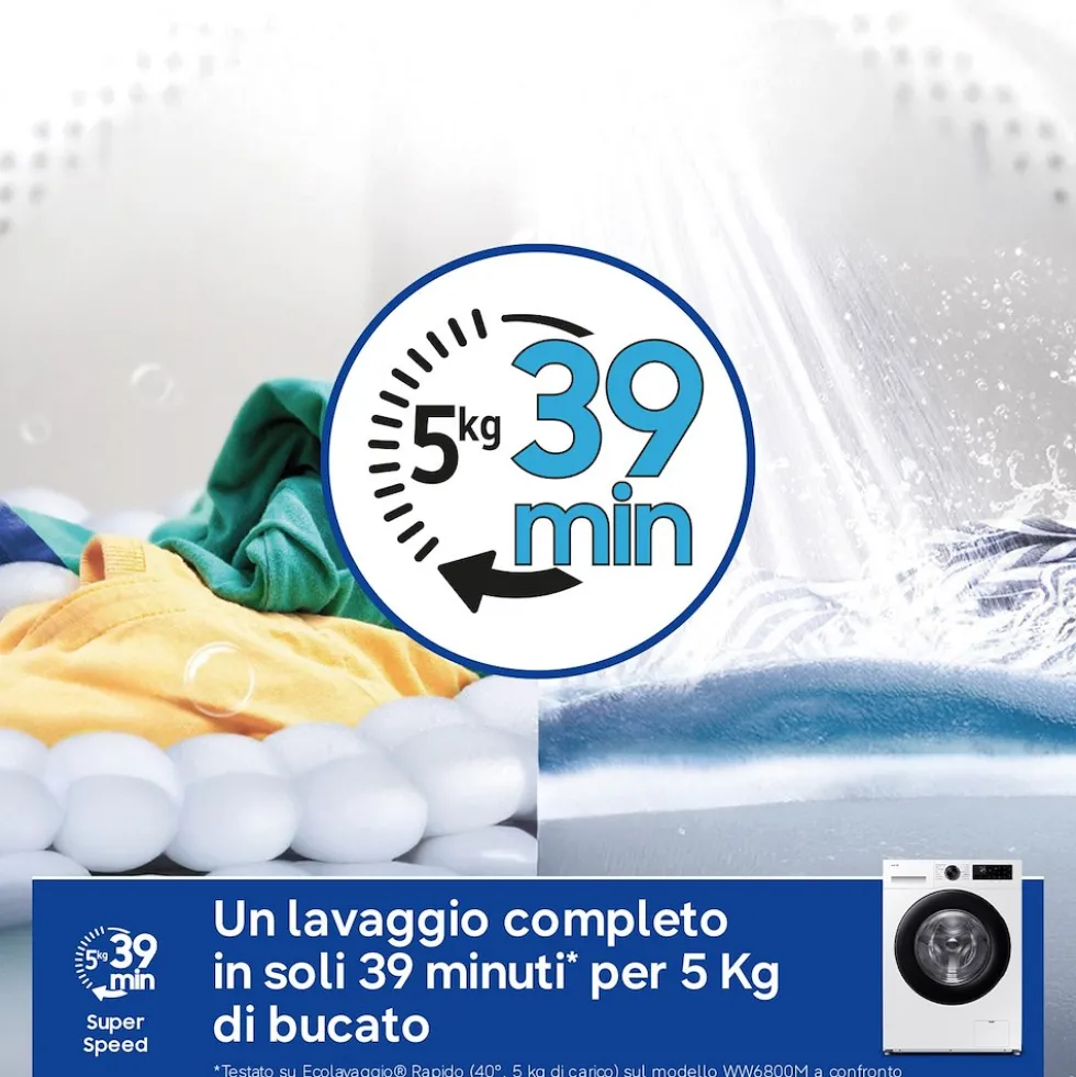Lavasciuga Samsung WW10FG5U34AEET 10kg 1400 giri Vapore WiFi