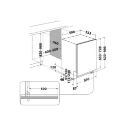 Lavastoviglie da incasso Whirlpool WIO 3O540 PELG 14 coperti B