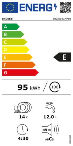 Lavastoviglie incasso Indesit 869991712340 IN2IE14CNP80