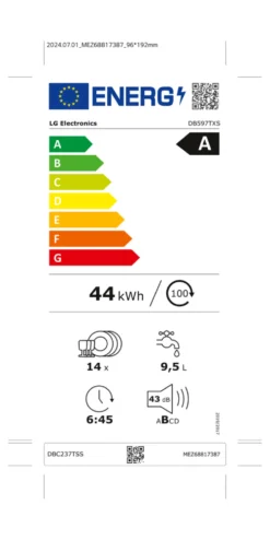 Lavastoviglie incasso Lg SERIE 5 DB597TXS QuadWash