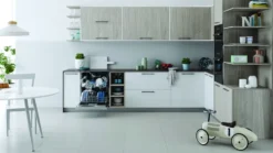 Lavastoviglie Indesit I3BL634X da incasso parziale, 14 coperti e 44 dB