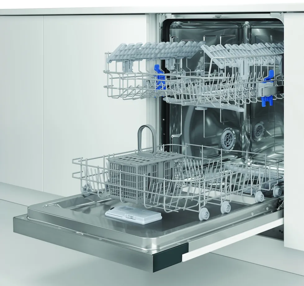Lavastoviglie Indesit I3BL634X da incasso parziale, 14 coperti e 44 dB
