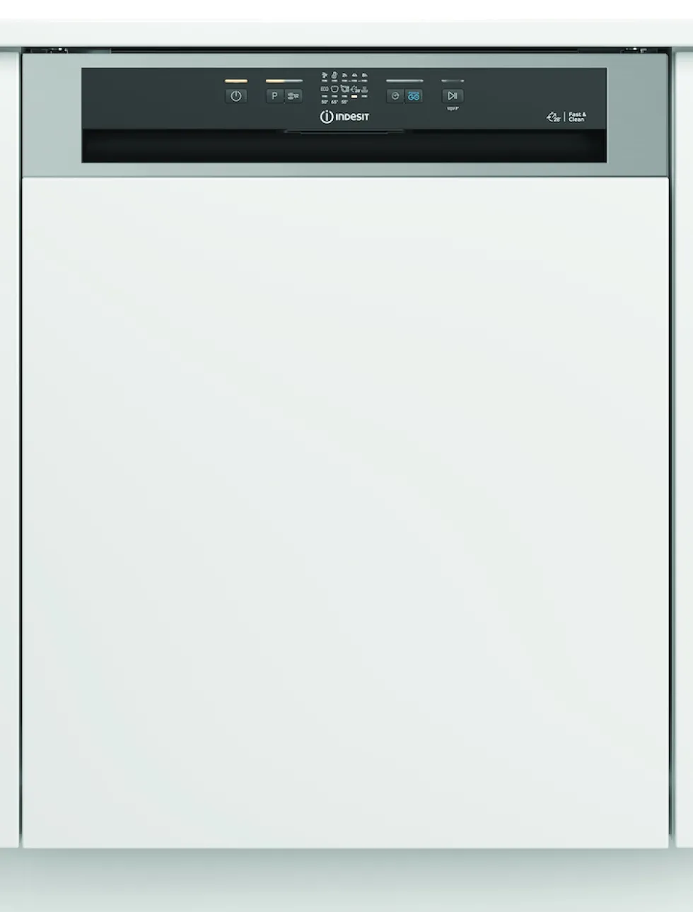 Lavastoviglie Indesit I3BL634X da incasso parziale, 14 coperti e 44 dB