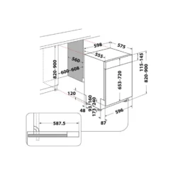 Lavastoviglie semi incasso Whirlpool WB6020PX con tecnologia 6° SENSO