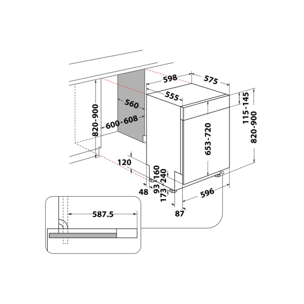Lavastoviglie semi incasso Whirlpool WB6020PX con tecnologia 6° SENSO