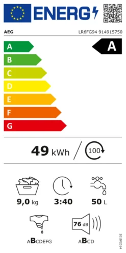 Lavatrice Aeg 914 915 750 SERIE 6000 LR6FG94 ProSense White