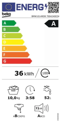 Lavatrice Beko 7004240034 BMW10149DB White