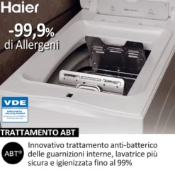 Lavatrice Haier HW90-BPD13386U-S a carica dall'alto con WiFi