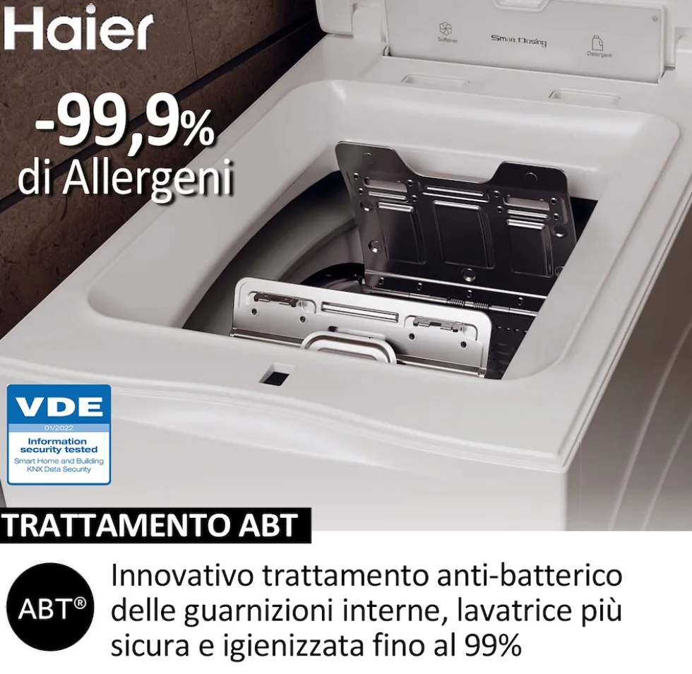Lavatrice Haier HW90-BPD13386U-S a carica dall'alto con WiFi