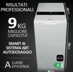 Lavatrice Haier HW90-BPD13386U-S a carica dall'alto con WiFi