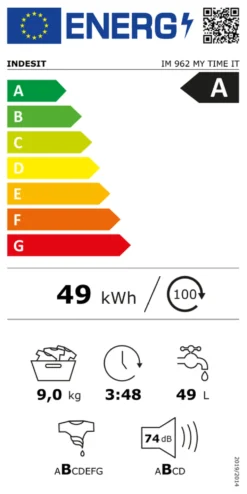Lavatrice Indesit 869991690270 IM 962 MY TIME IT White