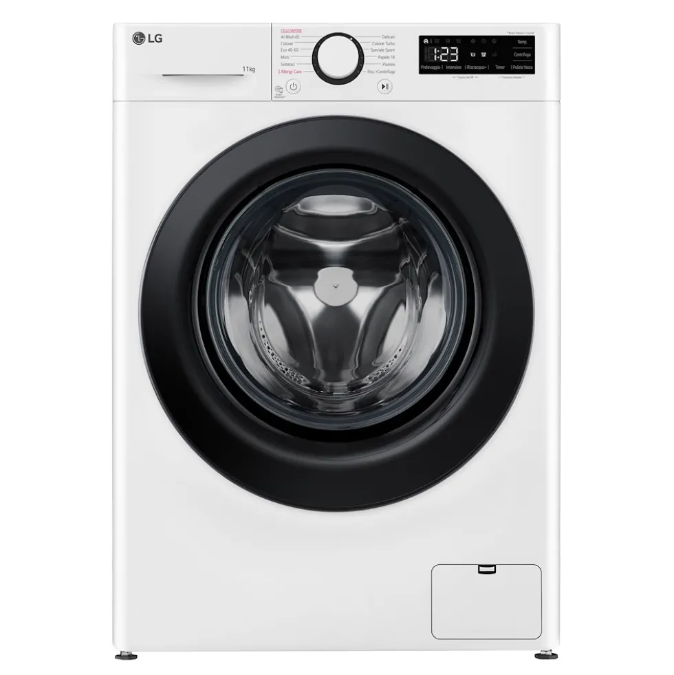 Lavatrice LG ELECTRONICS F4R3011NSWB con Intelligenza Artificiale e Vapore