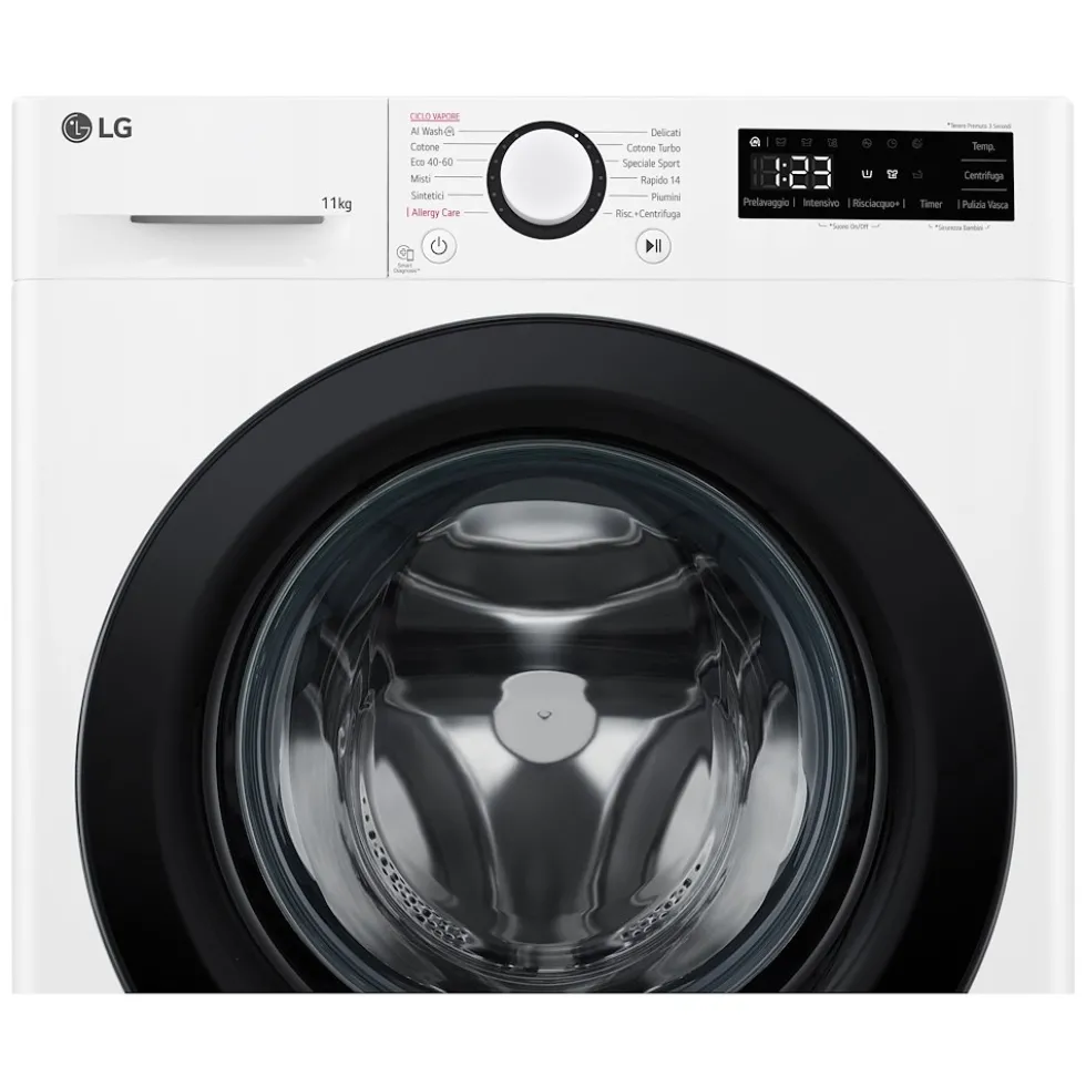 Lavatrice LG ELECTRONICS F4R3011NSWB con Intelligenza Artificiale e Vapore