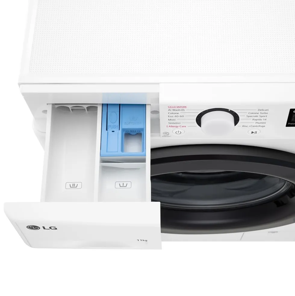 Lavatrice LG ELECTRONICS F4R3011NSWB con Intelligenza Artificiale e Vapore