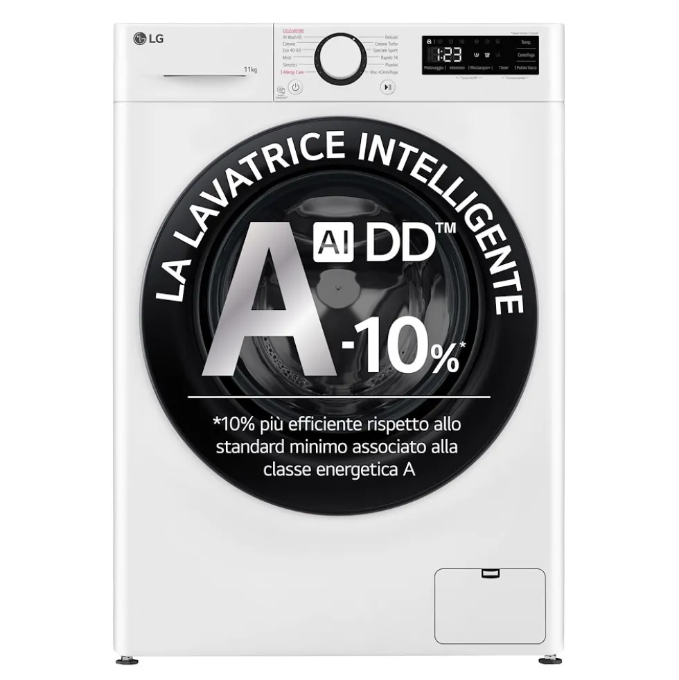 Lavatrice LG ELECTRONICS F4R3011NSWB con Intelligenza Artificiale e Vapore