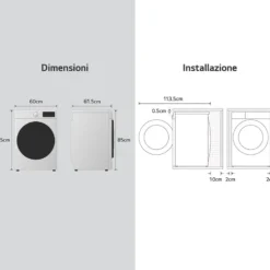Lavatrice LG ELECTRONICS F4X7013TBB con tecnologia AI DD e classe A-40%