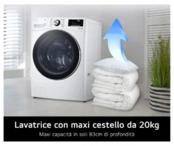 Lavatrice Lg SERIE P3 F0P3020TSWC AI DD Steam White e Black