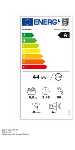 Lavatrice Samsung AI CONTROL WW90DG6U85LKU3 Ecodosatore White e Black