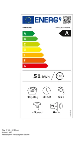 Lavatrice Samsung SERIE 5000F WW10FG5U34AEET Crystal Clean White