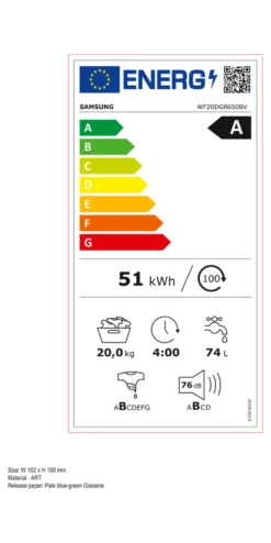 Lavatrice Samsung SERIE 8000 WF20DG8650BVU3 AI Control Black