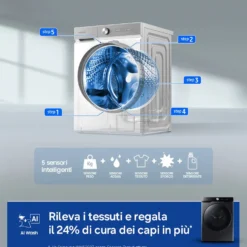 Lavatrice Samsung WF20DG8650BVU3 con AI Control e capacità 20 kg
