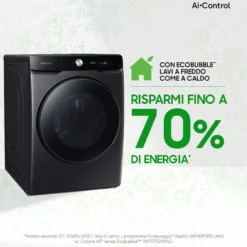 Lavatrice Samsung WF20DG8650BVU3 con AI Control e capacità 20 kg