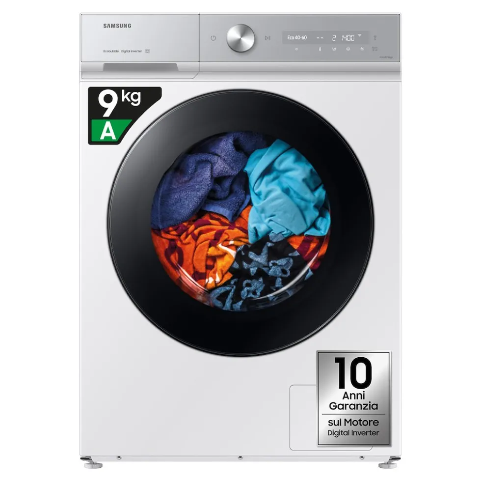 Lavatrice Samsung WW90DB8U95GHU3 con IA e classe A