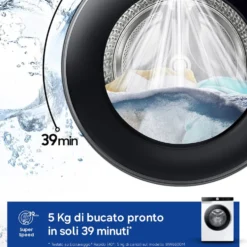 Lavatrice Samsung WW90DG6U85LKU3 a carica frontale, 9kg, 1400 giri, WiFi