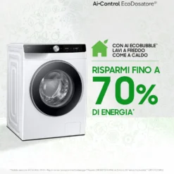Lavatrice Samsung WW90DG6U85LKU3 a carica frontale, 9kg, 1400 giri, WiFi