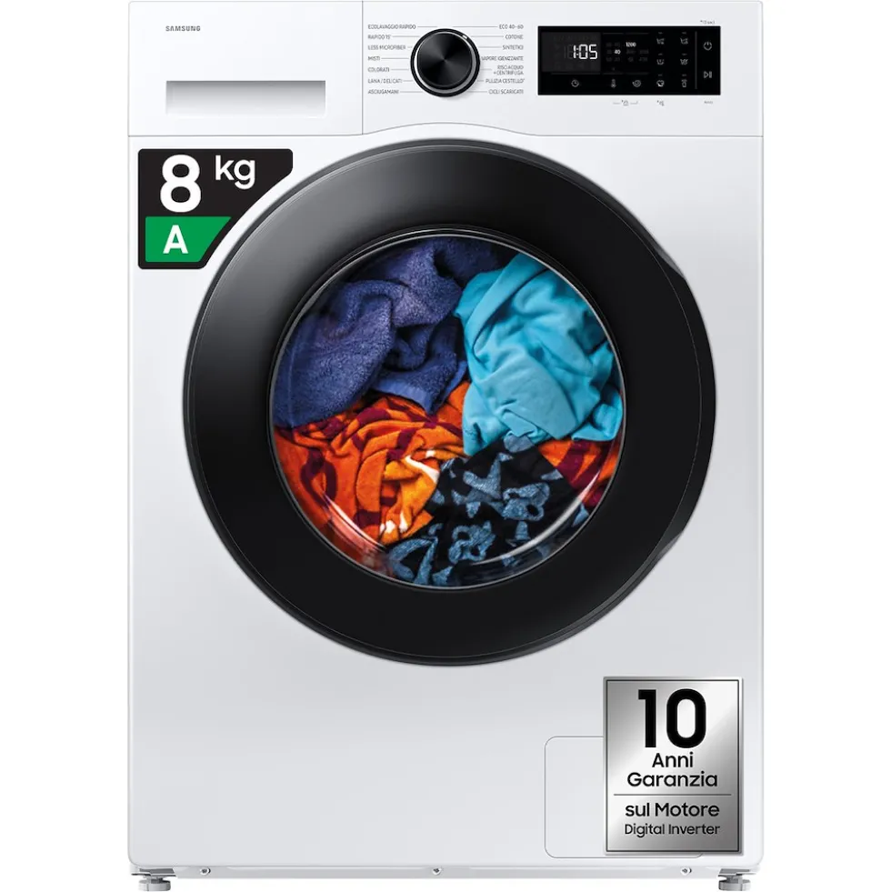 Lavatrice Samsung WW80FG5L32AEET slim 8 kg a 1200 giri con Vapore