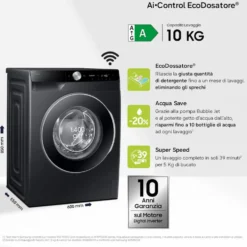 Lavatrice Samsung WW10FG6U94LBU3 con AI Ecodosatore e 10kg