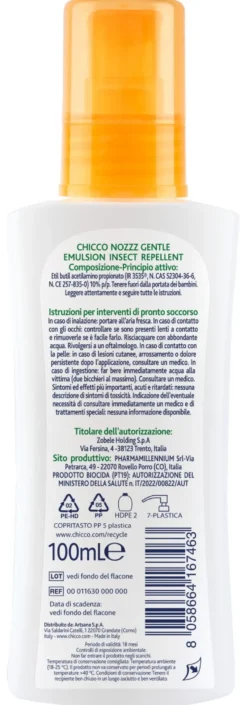 Lozione anti zanzare repellente spray 100 ml Chicco 00011630000000 ZAN